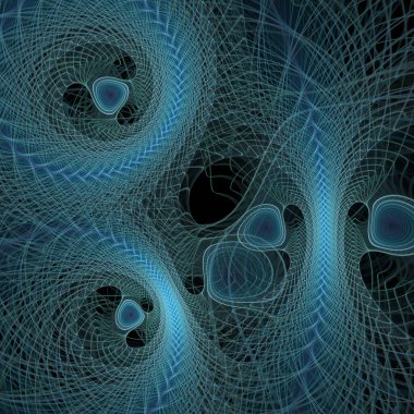 Dalga Fonksiyonu serisi. Modern bilim ve araştırma konularında girdap, bükülme, etkileşim ve dalga deseni tasarımı.