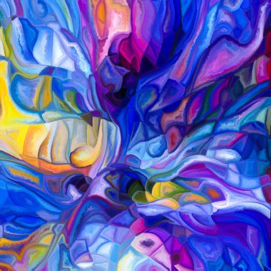 Örtülü Palet serisi. Renkli ve desenli elementlerin renk deseni, parçalanma, yüzey kaplaması, renk entegrasyonu ve tasarım konularındaki birbiriyle etkileşimi.