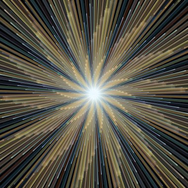 Fraktal Patlama Şablonu serisi. Çizim ve tasarım için kullanılan ince çizgi radyal deseninin oluşturulması.