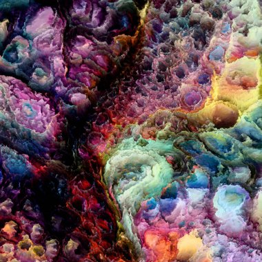 Renklerin Özgünlüğü serisi. Yaratıcılık, hayal gücü ve tasarım konularındaki dokulu renklerin kompozisyonu. İnsan bağlantıları koptuğunda, dokuların sesleri gelişir..