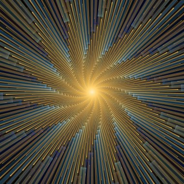 Fraktal Patlama Şablonu serisi. Çizim ve tasarım için kullanılan ince çizgi radyal deseninin oluşturulması.