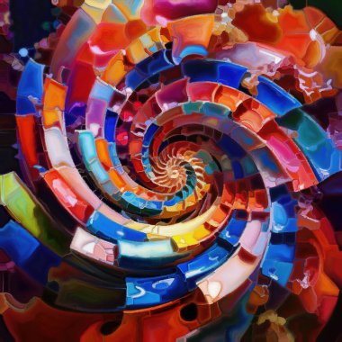 Form Dreams serisi. Yaratıcılık, hayal gücü, sanat ve tasarım konularında parçalanmış renk şekillerinin dijital suluboya görüntüsü.