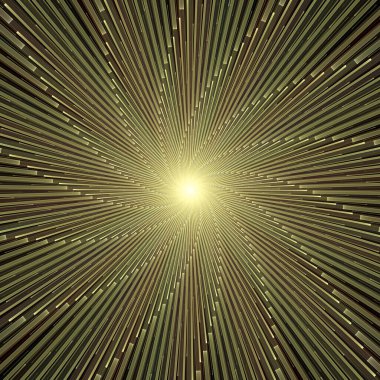 Fraktal Patlama Şablonu serisi. Çizim ve tasarım için kullanılan ince çizgi radyal deseninin oluşturulması.