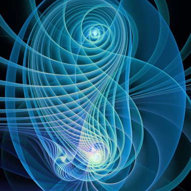 Uzay türbülans serisi. Popüler bilim, eğitim ve araştırma konularında dalgalanan frekans dalgaları örüntüsü.