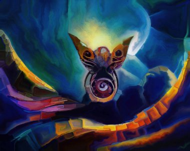 Kelebek Rüyaları serisi. Sanat, hayal gücü ve rüya konularında gerçeküstü doğal formlardan, dokulardan ve renklerden oluşan soyut bir arka plan..