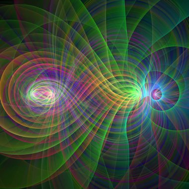 Uzay türbülans serisi. Eğitim, araştırma ve modern bilim konularında dalga titreşimleri ve dinamik yayılma örüntüsünün arkaplan bileşimi.