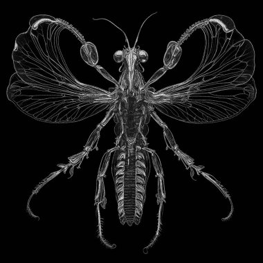 Yaşam formları dizisinin yaratılışı. Bir yaşam formunun yaratıcı bir tasviri dijital sanat, ışık algısı, hayal gücü ve yaratıcılık konularındaki sanat ve entomolojinin kesişimini gösteriyor..