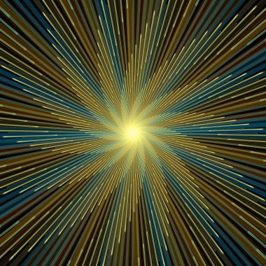 Fraktal Patlama Şablonu serisi. Çizim ve tasarım için kullanılan ince çizgi radyal deseninin oluşturulması.