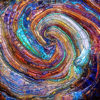 Işıldayan Cam serisi. Duyusal büyü, ışık algısı, hayal gücü ve yaratıcılık konularındaki doymuş cam kalıplarının yaratıcı düzenlenmesi.