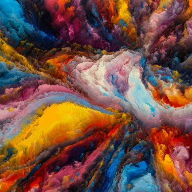 Dokunsal Dokular serisi. Yaratıcılık, hayal gücü ve tasarım konularındaki dinamik renkli dokulardan yapılmış tasarım. İnsan bağlantıları koptuğunda, dokuların sesleri gelişir..