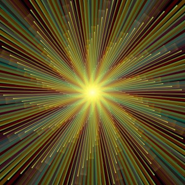 Fraktal Patlama Şablonu serisi. Çizim ve tasarım için kullanılan ince çizgi radyal deseninin oluşturulması.