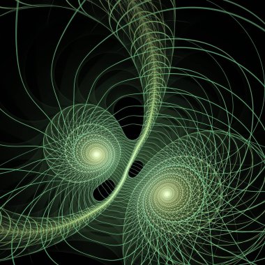 Uzay türbülans serisi. Eðitim, araþtýrma ve modern bilim konularýnda girdap, bükme ve etkileşim deðiþkenlerinin sanatsal soyutlanmasý.
