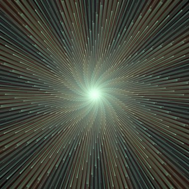 Fraktal Patlama Şablonu serisi. Çizim ve tasarım için kullanılan ince çizgi radyal deseninin oluşturulması.