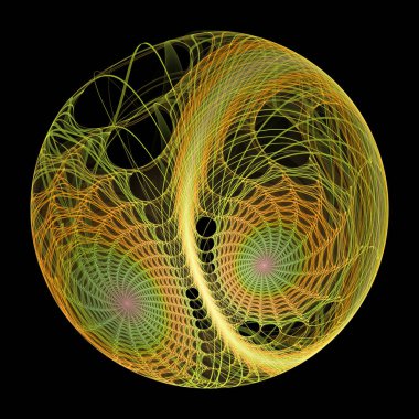 Uzay türbülans serisi. Eðitim, araþtýrma ve modern bilim konularýnda girdap, bükme ve etkileşim deðiþkenlerinin sanatsal soyutlanmasý.