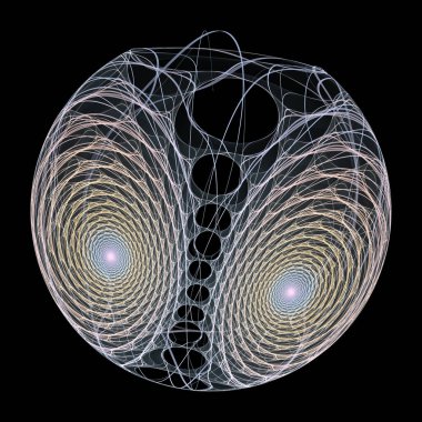 Uzay türbülans serisi. Modern bilim ve araştırma konularındaki dalga titreşimlerinin etkileşimi ve dinamik yayılma şablonu.