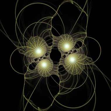 Frekans Hareketi serisi. Modern bilim ve araştırma konularındaki girdap, bükülme ve etkileşim dalgalarından oluşan soyut bir arka plan..