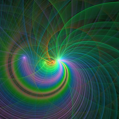 Uzay türbülans serisi. Popüler bilim, eğitim ve araştırma konularındaki girdap, bükülme ve etkileşim dalgalarından oluşan soyut tasarım.