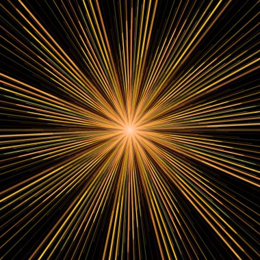 Fraktal Patlama Şablonu serisi. Çizim ve tasarım için kullanılan ince çizgi radyal deseninin oluşturulması.