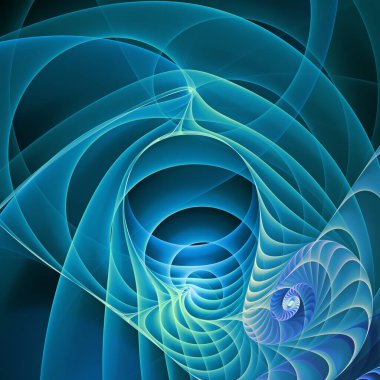 Frekans Hareketi serisi. Eðitim, araþtýrma ve modern bilim konularýndaki çalýþma frekans dalgalarýnýn sanatsal soyutlanmasý.