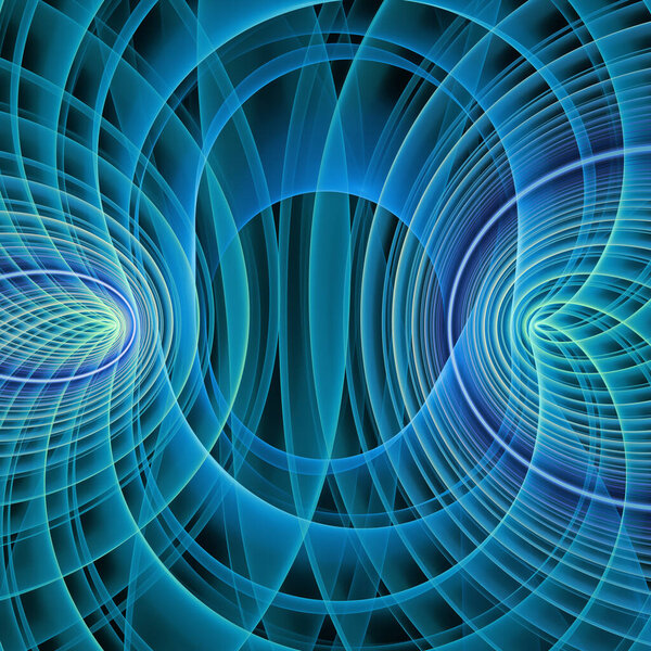 Wave Function series. Backdrop of pattern of oscillating frequency waves on the subject of popular science, education and research.