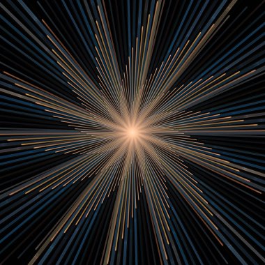 Fraktal Patlama Şablonu serisi. Çizim ve tasarım için kullanılan ince çizgi radyal deseninin oluşturulması.