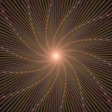 Fraktal Patlama Şablonu serisi. Çizim ve tasarım için kullanılan ince çizgi radyal deseninin oluşturulması.