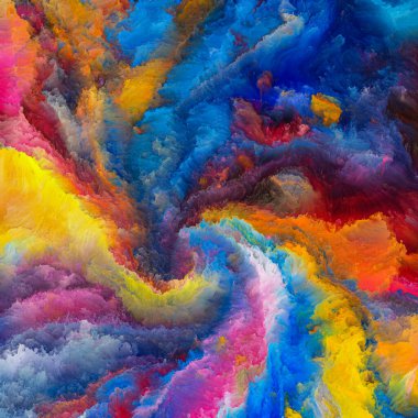 Renklerin Özgünlüğü serisi. Sanat, yaratıcılık ve grafik tasarım konularındaki renkli dinamik dokulardan oluşan soyut tasarım. Sanalın dokuları aramızdaki uçurumlarda gerçek oluyor..