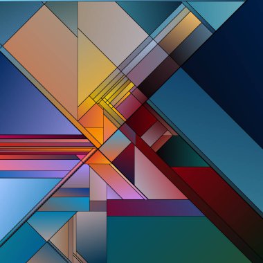 Kapatılmış Renk serisi. Görsel sanat, tasarım birliği, renk algısı, kompozisyon ve renk teorisi konularında prizmatik gradyanlarla birleşen radyan tessellasyonlarının ritmik etkileşimi.