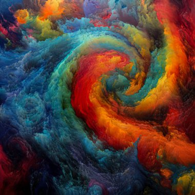 Dokunsal Dokular serisi. Sanat, yaratıcılık ve grafik tasarım konularındaki renkli dinamik dokuların görüntüsü. Sanalın dokuları aramızdaki uçurumlarda gerçek oluyor..