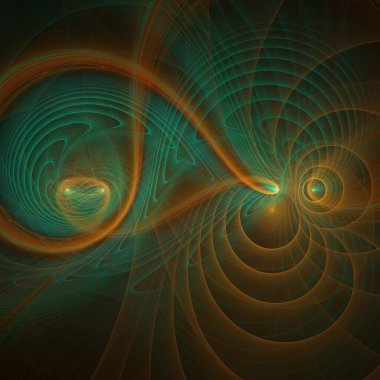 Uzay türbülans serisi. Arkaplan, modern bilim ve araştırma konularındaki girdap, bükülme ve etkileşim dalgalarından oluşur..