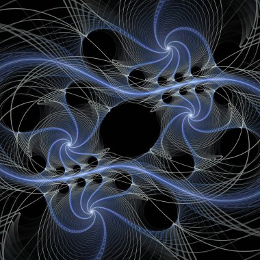 Uzay türbülans serisi. Eğitim, araştırma ve modern bilim konularında dalgalanan frekans dalgalarının arkaplan tasarımı.