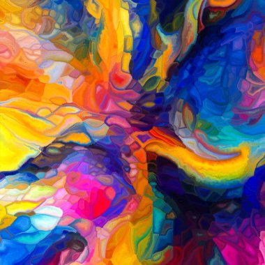 Tessellated Canvas serisi. Mozaik, tuval montaj, sanatsal bileşim, desen, renk ve tasarım konularındaki renkli ve desenli elementlerden oluşan tasarım.