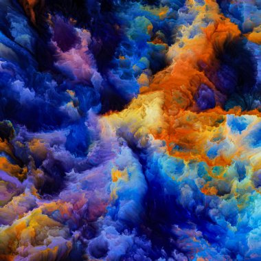 Renklerin Sesi serisi. Sanat, yaratıcılık ve grafik tasarım konularındaki renkli dinamik dokulardan yapılmış tasarım. Sanalın dokuları aramızdaki uçurumlarda gerçek oluyor..