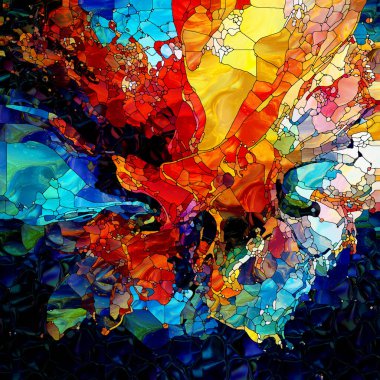 Dijital Cam serisi. Işık algısı, sanat camı, vitray tasarımı, kompozisyon ve renk algısına ilişkin canlı tasarımlara dönüşen hareketli cam mozaiği..