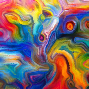 Tessellated Canvas serisi. Dijital sanat, renk algısı, birlik, bütünleşme ve tasarım konularındaki boyanmış mozaik elementlerin bileşimi.