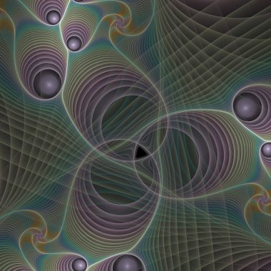 Uzay türbülans serisi. Arkaplan, modern bilim ve araştırma konularındaki girdap, bükülme ve etkileşim dalgalarından oluşur..