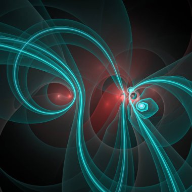 Kuantum Dinamik serisi. Modern bilim ve araştırma konularında dalgalanan frekans dalgalarının arkaplanı.