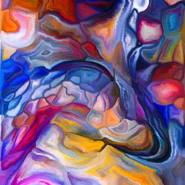 Örtülü tuval serisi. Birlik arayışı, bütünleşme, gerçeklik görüşü konularındaki renk entegre parçaların bileşimi.