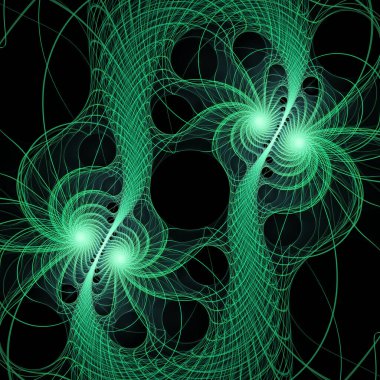 Uzay türbülans serisi. Modern bilim ve araştırma konularındaki girdap, bükülme ve etkileşim dalgalarından oluşan soyut bir tasarım..