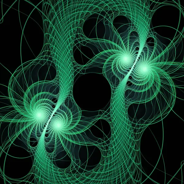 Uzay türbülans serisi. Modern bilim ve araştırma konularındaki girdap, bükülme ve etkileşim dalgalarından oluşan soyut bir tasarım..