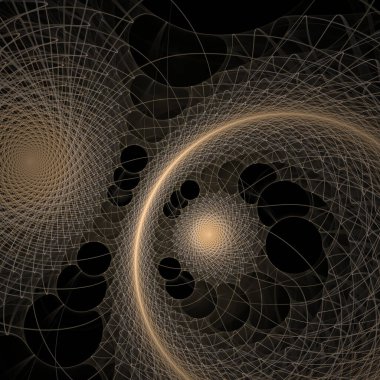 Uzay türbülans serisi. Modern bilim ve araştırma konularındaki girdap, bükülme, etkileşim ve dalga desenlerinin arka plan tasarımı.