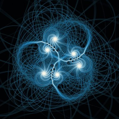 Frekans Hareketi serisi. Modern bilim ve araştırma konularındaki dalga titreşimleri ve dinamik yayılma şablonundan oluşan soyut tasarım.