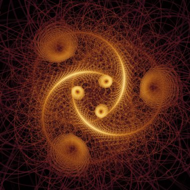 Uzay türbülans serisi. Popüler bilim, eğitim ve araştırma konularındaki girdap, bükme ve etkileşim dalgalarından oluşan soyut bir arka plan.