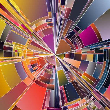 Çarkıfelek serisi. Görselleştirme, sanat, renk teorisi, bilim ve konsept tasarım konularında katmanlı tonsal zıtlıklara ve dinamik gradyanlara sahip eşmerkezli kavislerin yayılması.