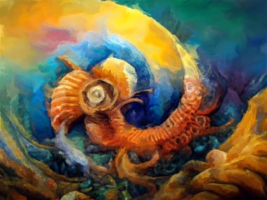 Organik Renkler serisi. Sanat, yaşam ve tasarım konularındaki organik formları, vuruşları ve renk boyalarını anımsatan şekillerin bileşimi.