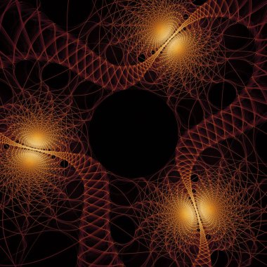 Dalga Fonksiyonu serisi. Eğitim, araştırma ve modern bilim konularındaki girdap, bükülme ve etkileşim dalgalarından oluşan arkaplan.