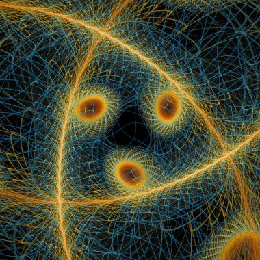 Uzay türbülans serisi. Popüler bilim, eğitim ve araştırma konularındaki girdap, bükme ve etkileşim dalgalarından oluşan soyut bir arka plan.