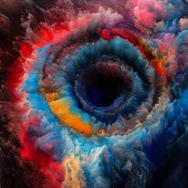 Renklerin Sesi serisi. Sanat, yaratıcılık ve grafik tasarım konularındaki renkli dinamik dokulardan oluşan soyut bir arka plan. Sanalın dokuları aramızdaki uçurumlarda gerçek oluyor..