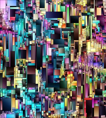 Gradyan Soyutlama Serisi. Katmanlı gradyan elementlerin soyut düzenlenmesi tasarım, kompozisyon, renk teorisi, görsel sanat ve renk algısına dinamik görsel ilgi yaratıyor..