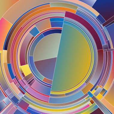 Renkli Palet serisi. Görselleştirme, sanat, bilim, renk teorisi ve veri görselleştirmesi konularında koyu tonsal zıtlıklar ve pürüzsüz gradyanlarla geometrik kavislerin yayılması.